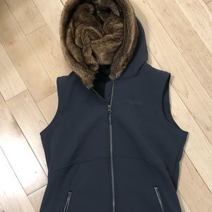 Marmot faux fur lined hooded vest